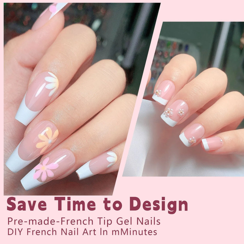 Creative French Tips Press-On Nails – Natural Look