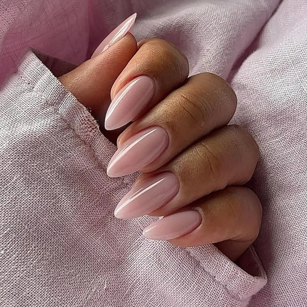 Light Pink Chrome Press-On Nails – Glitter Shine Finish