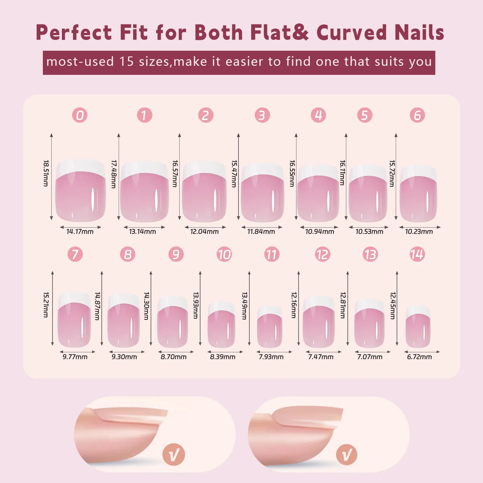 Creative French Tips Press-On Nails – Natural Look